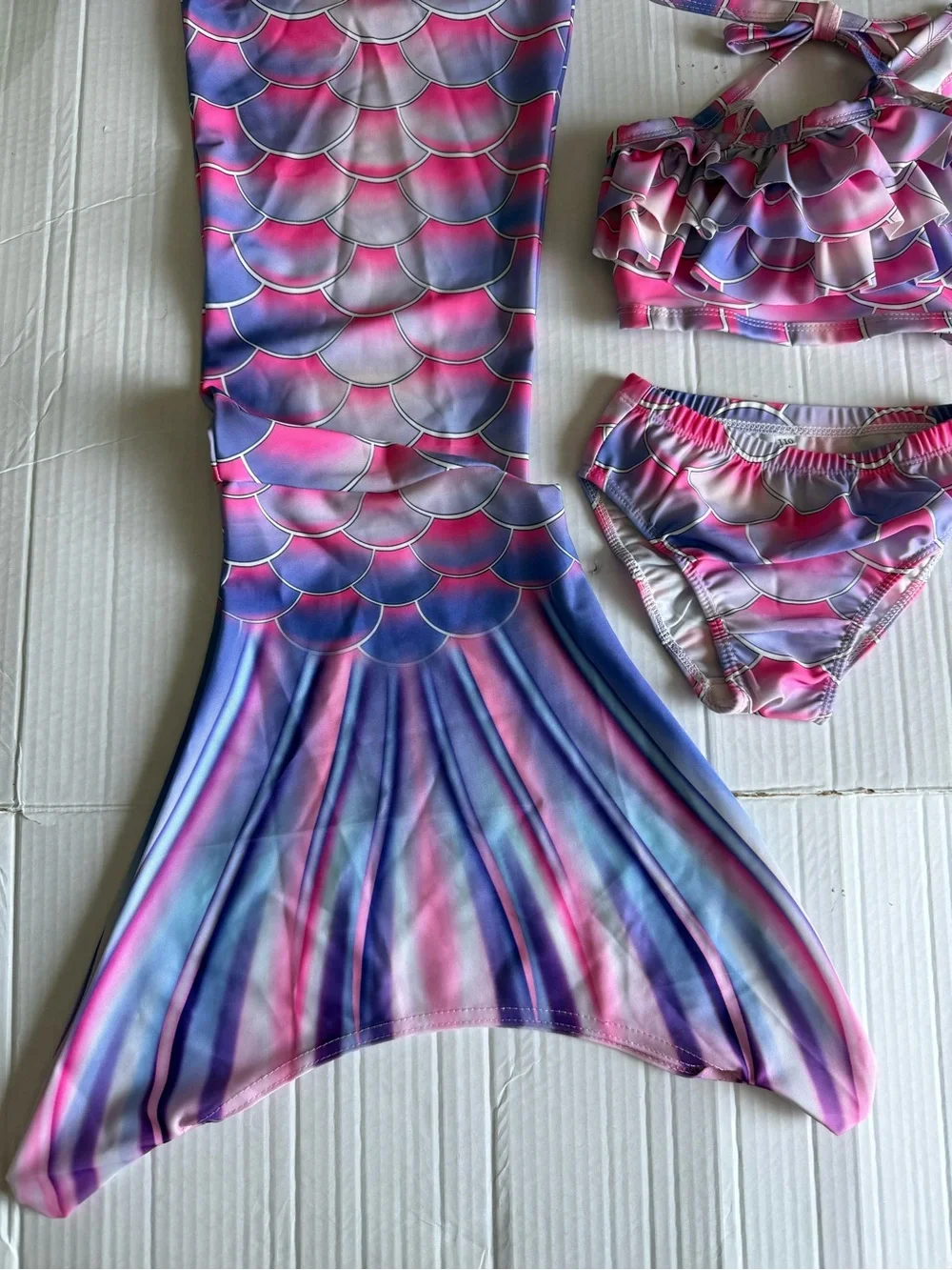 Mermaid Tail Dress Fishtail Top And Bottoms Size 110 -  5